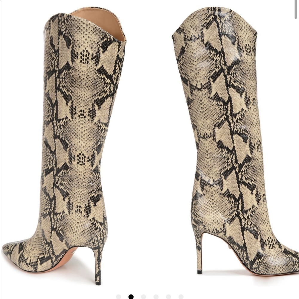 Schutz Maryana Pointed Toe Boot in snake print